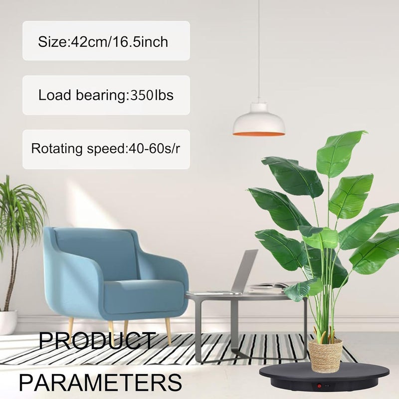 JAYEGT Motorized Rotating Display Stand, 350Lbs Load，360 Degree Electric Rotating Potography Turntable for Products Display，Live Show， Remote Control +5 Colors Backgrounds (Black/16.5inch /Wired) - Image 4